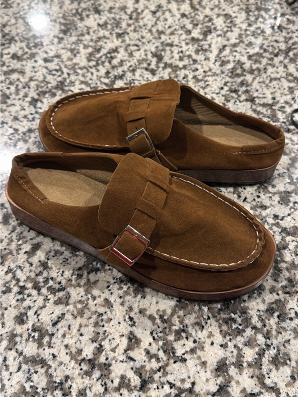Brown Suede Slip-On Loafers - Picture 3 of 3